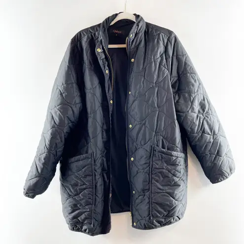 Quince Featherless Quilted Long Puffer Jacket Coat Black XL