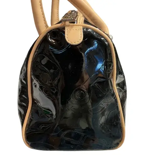 Braccialini Women's Glossy Classic Top Handle Handbag Black Beige One Size