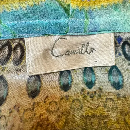 Camilla Silk Open Front Cardigan crystals one size