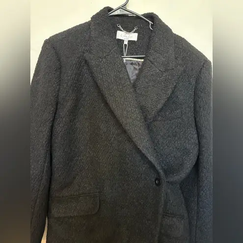 L'Academie NWT L’Academie Black Wool Blend Trench Coat Size Large