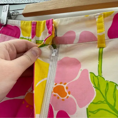 Lilly Pulitzer Vintage White Label‎  High Rise Straight Leg Floral Pants Sz 10