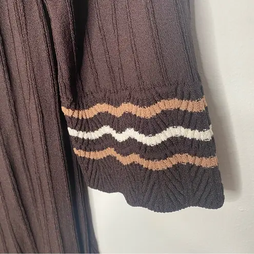 Jones Studio Retro Color Block Ribbed Knit Midi A Line Sweater Dress Sz M