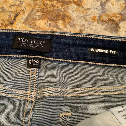 Judy Blue Womens Jeans 9 29 High Rise Boyfriend Fit Skinny Destroyed Stretch