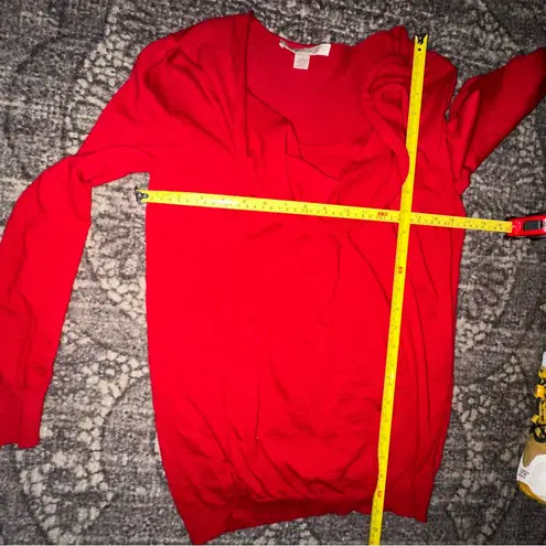 Belford Women’s Size S Red Merino Wool Knit Cross Over Drape Front Sweater