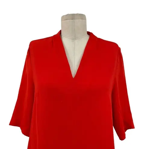 LK Bennett L.K. Bennett Vesta V Neck Top in Cardinal Red Size US 4