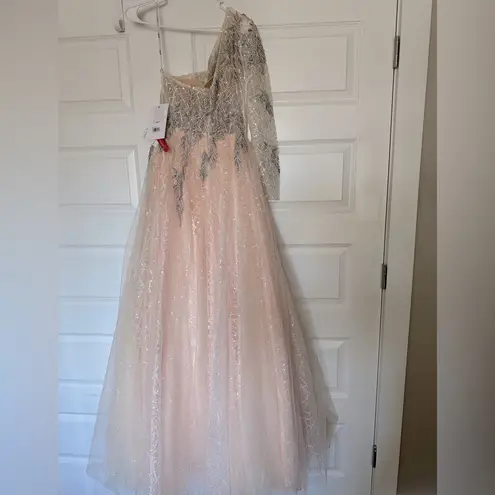 Mac Duggal Embroidered One Shoulder Bodice Ball Gown Dusty Rose NWT - Image 10