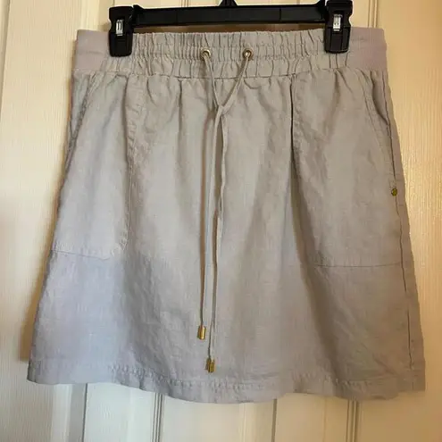Ellen Tracy Company 100% Linen Skorts Beige Adjustable Waist Womens Small