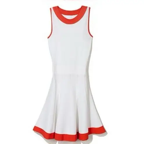 L'Etoile Sport Women's Drop Waist Stripe Athletic Dress White Size M