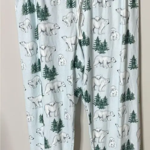 P.J. Salvage Women’s Pajama Jogger Pants Polar Bear Ice Blue Large New With Tags