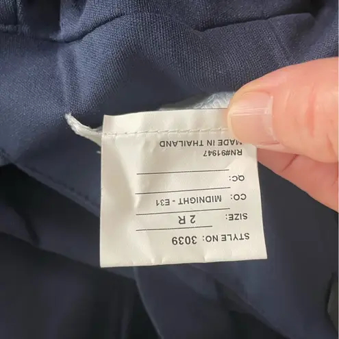 Dessy Collection by Vivian Diamond NWT Dessy Collection Vivian Diamond Crepe Halter Trumpet Gown Midnight Navy Sz 2