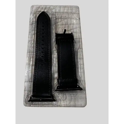 Genuine Leather 45mm/44mm Watch Band For Apple Watch Black