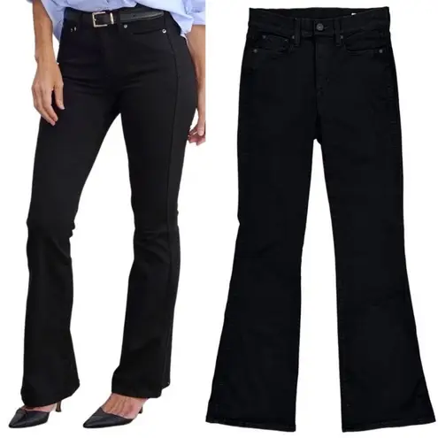 AYR Jeans Sz 28 Short The Really Really Stretch Flare Jeans in Mic Drop Black