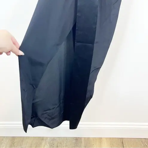 Michelle Mason Mason by Obi Long Sleeve Silk Wrap Dress 0 Black