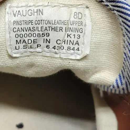 Polo Ralph Lauren Vaughn Boat Shoes Mens 9.5 Blue White Pinstriped Deck Sneakers