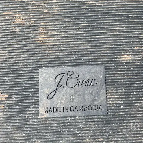 J.Crew  Menorca Scrunchie-Strap Leather Slides - Black - 8