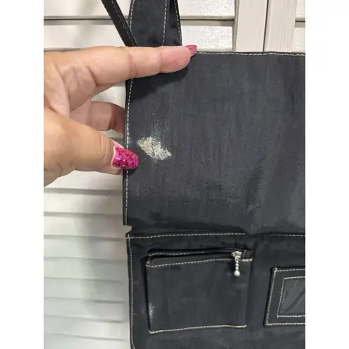 Baggallini Crossbody Black Nylon Travel Bag Multi Pockets Zippers Logo Adj