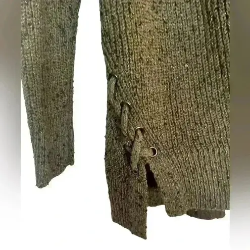 American Eagle  Oversized Green Cardigan W/ Lace Up Detail On Sides Medium Chunky