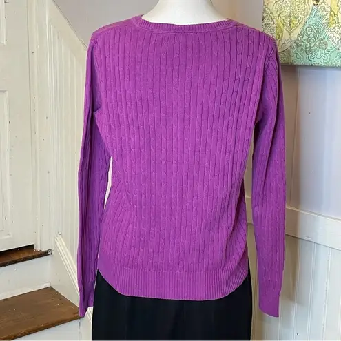 kim rogers Cable knit sweater bundle, crew neck, v neck, 100% cotton, size small