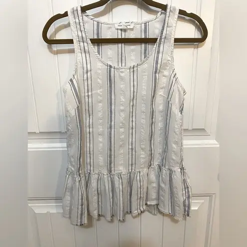 BeachLunchLounge  striped tank top with ruffled bottom detail