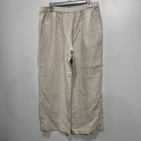 Madewell  The Petite Easy Linen Pull-On Pant Beige Oat Womens Sz L P Style NU814