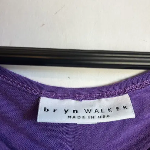 Bryn Walker New Purple Long Sleeve Micro Modal Blouse Tunic Top Size XS