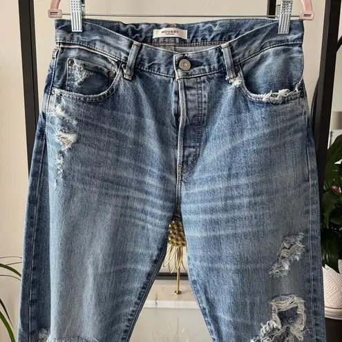 Moussy Vintage Plymouth Straight Blue High Rise Distressed Jeans Women's Size 28