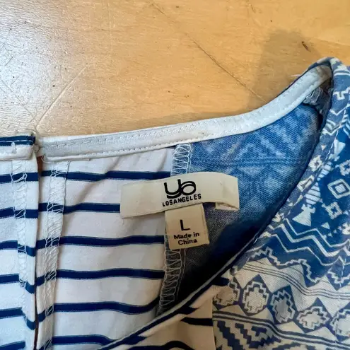 YA Los Angeles White And Blue Romper, Size Large