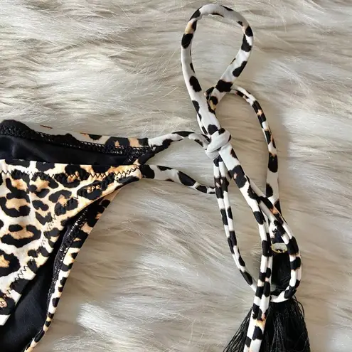 Princess Polly  MinkPink Brown Black Cheetah Tassel Bikini Bottoms Sz S