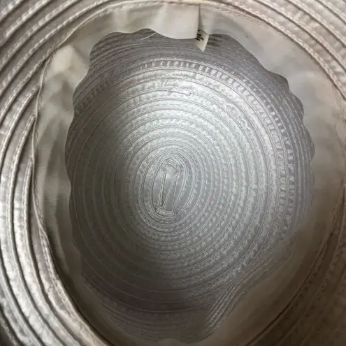 VTG Satin Braided Bucket Hat with Elegant Cascading Rhinestones White Silver 80s