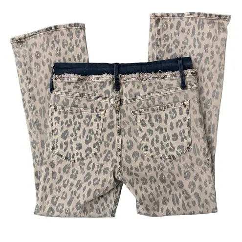 Frame  Denim Jeans Le Crop Mini Boot Cheetah Cargo Size 28