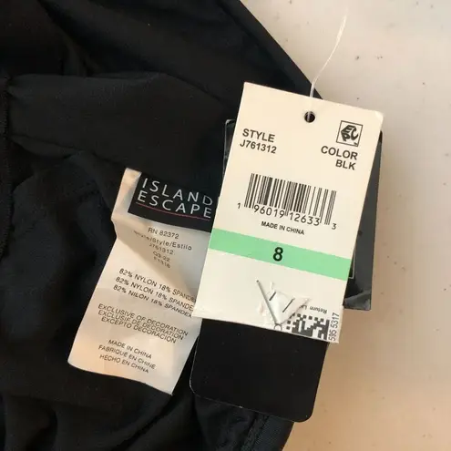 Island Escape Black White Tankini Swim Top Waist Minimizer 8