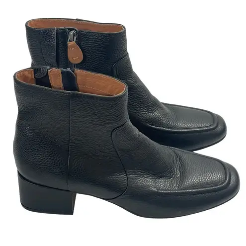 Gentle Souls Kenneth Cole Ella Apron Bootie Black Leather Ankle Boots 9.5 Shoes