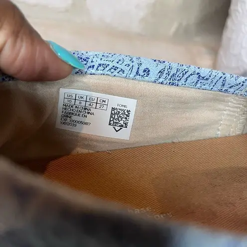 Toms  Avalon Blue Tile Slip On Sneakers sz 10