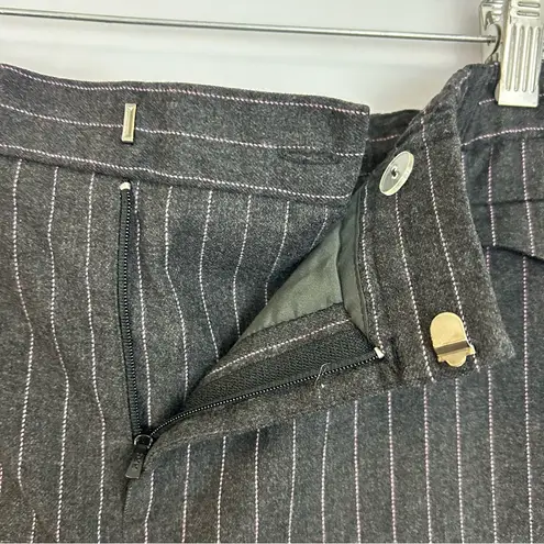 Tibi Grey and Pink Pinstripe Straight Leg Trouser Pants Size Medium