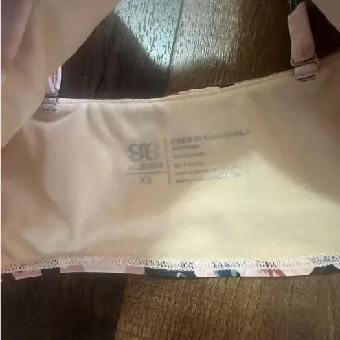 ALBION FIT Floral Front Tie Bikini Swim Top Size XS