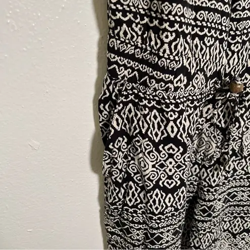 American Rag  Strapless Jumpsuit Black White Geo