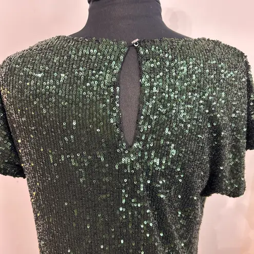 Cable & Gauge Emerald Green Sequin Cocktail Dress – Size M