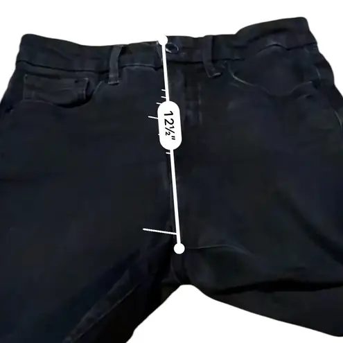 Good American Good Legs Step Fray Hem Faded Black Ankle Jeans Sz 6 / 28