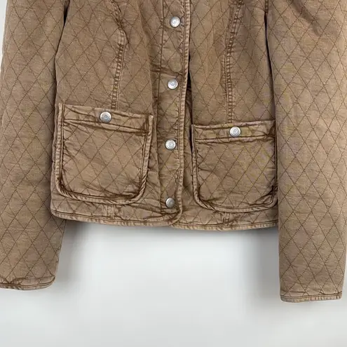 Veronica Beard Camilla Quilted Jacket in Tan Sierra Size Medium