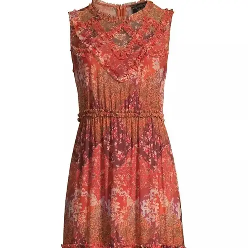 Johnny Was Josephina Mesh Floral tiered Midi-Dress NWT