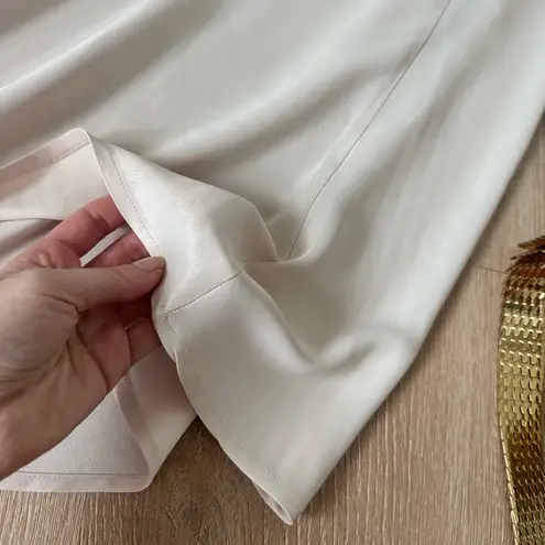 Johnny Was NWT Calme Asymmetrical A-Line Luxury Silky Midi Skirt, Size S/M