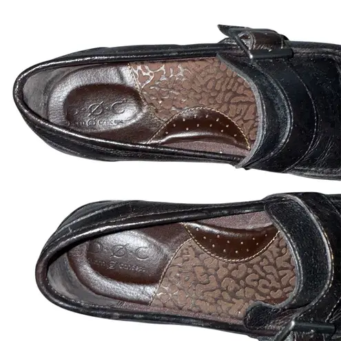 BOC Born Women's Brown Black Leather Loafers Size 8M Slip