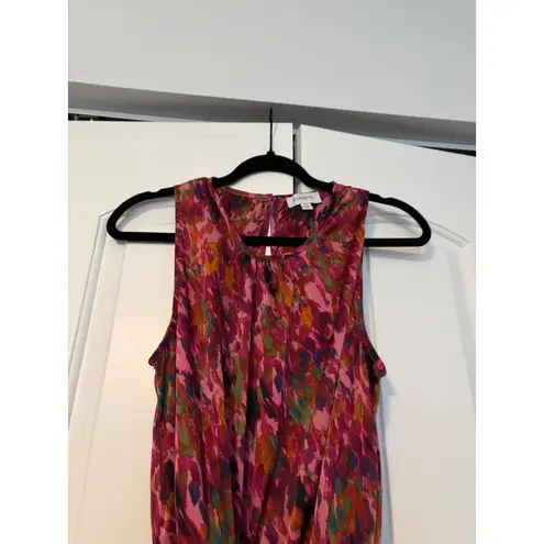 Evereve Floral Print Sleeveless Tie Waist Midi Dress Women's Size M