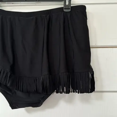 Swimsuits For All Fringe Sarong Skirt Black NEW Size 20