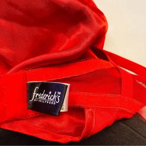Fredrick’s Of Hollywood Teddy Slip Satin Lace Silky Lingerie Gown Size 38 Red Pink Size L