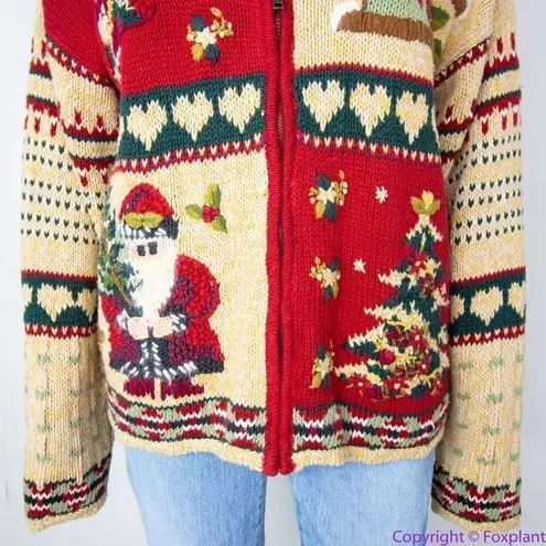 Vintage BonWorth Christmas sweater, 3D, Santa Clause, cardinal, M Red Size M