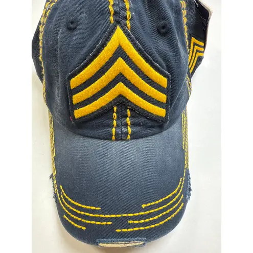 NWT Military Army Rank Ball Cap Baseball Hat Unisex One Size Adjustable Soft Blue