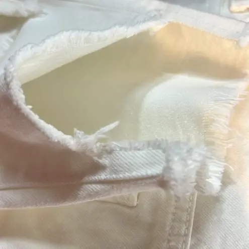 EVIDNT Los Angeles Size 29 Orsay Slim Asymmetrical Raw Cut Hem White Denim Jeans