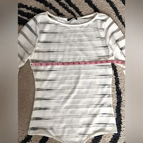 Source Unknown 🆕 Sheer Stripe Bodysuit - Size L