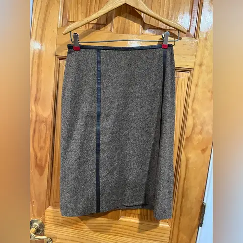 Pendleton Vintage Two Piece  Career Textured Wool Leather Trim Blazer Skirt Set